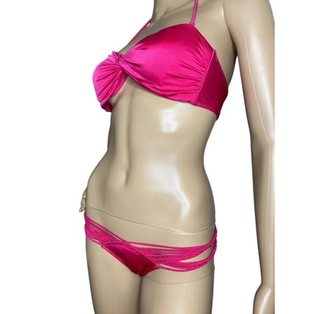 Victoria's Secret Hot Pink Twist Bikini Set